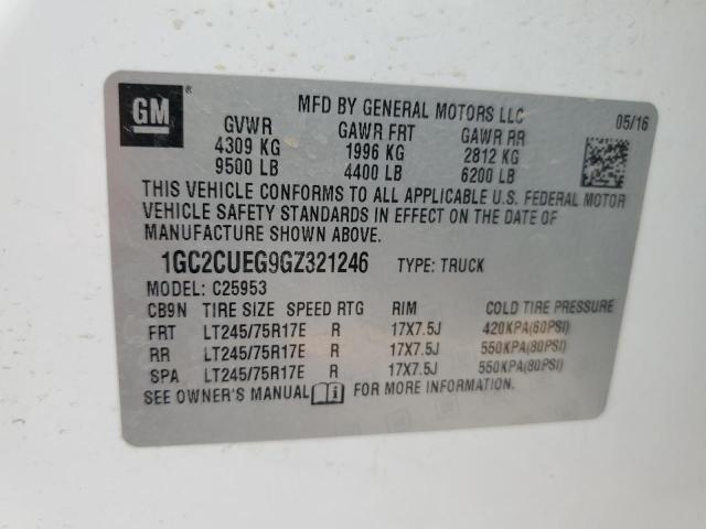 1GC2CUEG9GZ321246 - 2016 CHEVROLET SILVERADO C2500 HEAVY DUTY WHITE photo 12