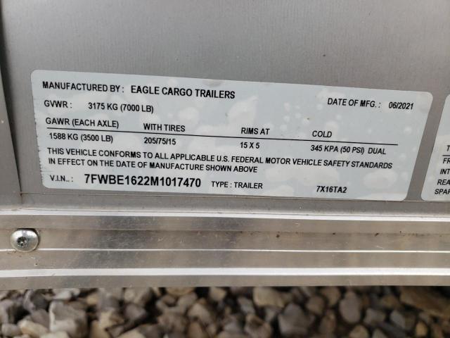 7FWBE1622M1017470 - 2021 EAGLE CARGO TRLR SILVER photo 10