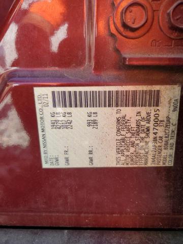 1N4AL2AP3BN470005 - 2011 NISSAN ALTIMA BASE მუქწითელი ფოტო 12