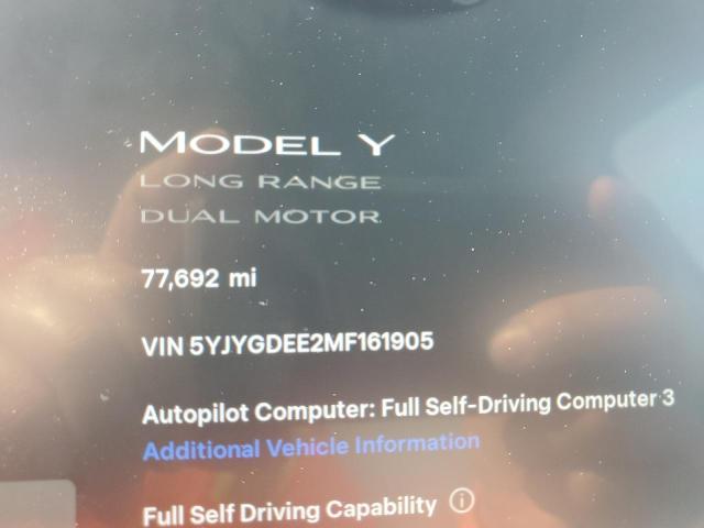 5YJYGDEE2MF161905 - 2021 TESLA MODEL Y Ağ foto 9