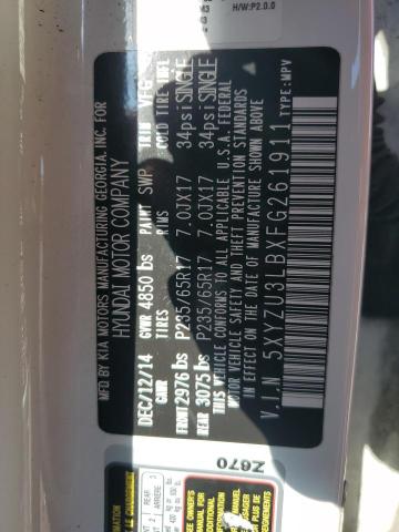 5XYZU3LBXFG261911 - 2015 HYUNDAI SANTA FE S WHITE photo 13