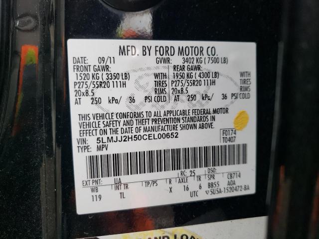 5LMJJ2H50CEL00652 - 2012 LINCOLN NAVIGATOR შავი ფოტო 13