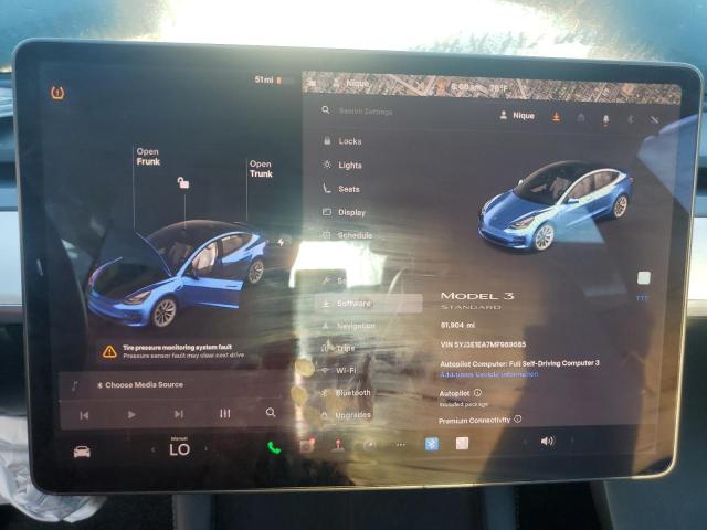 5YJ3E1EA7MF989685 - 2021 TESLA MODEL 3 BLACK photo 9