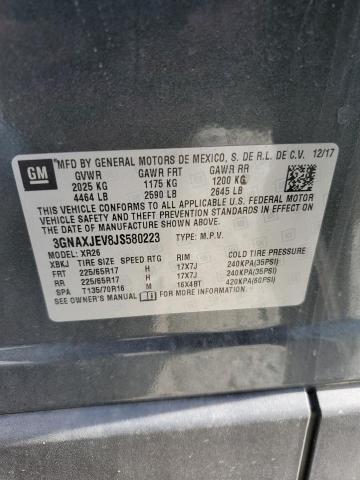 3GNAXJEV8JS580223 - 2018 CHEVROLET EQUINOX LT CHARCOAL photo 13