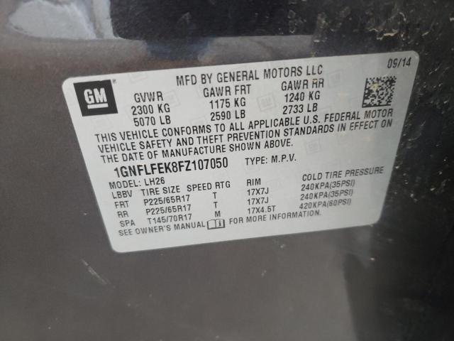 1GNFLFEK8FZ107050 - 2015 CHEVROLET EQUINOX LT BLACK photo 13