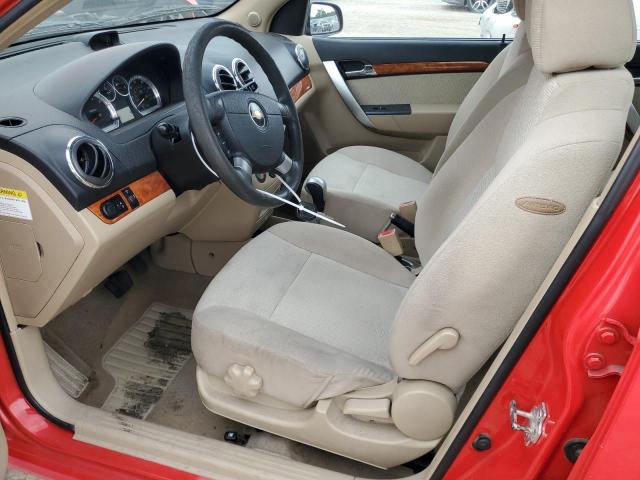 KL1TG56E59B342593 - 2009 CHEVROLET AVEO LT RED photo 7
