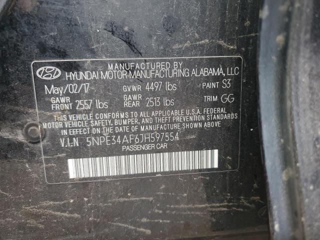 5NPE34AF6JH597554 - 2018 HYUNDAI SONATA SPORT 黑色 照片 12