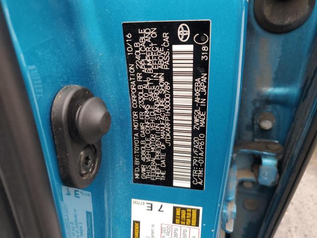 JTDKARFP1H3000789 - 2017 TOYOTA PRIUS PRIM Mavi fotoğraf 12