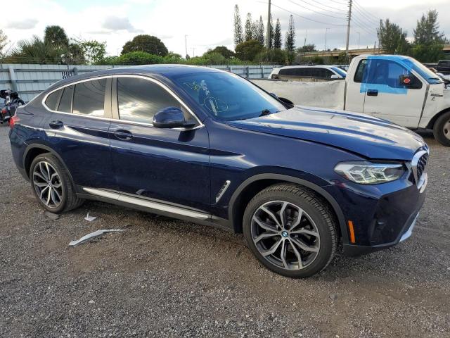 5UX33DT04N9K71541 - 2022 BMW X4 XDRIVE30I BLUE photo 4