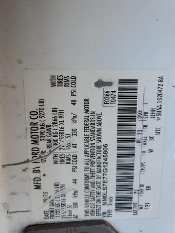 NM0LS7E77G1245806 - 2016 FORD TRANSIT CONNECT XL Biały zdjęcie 13