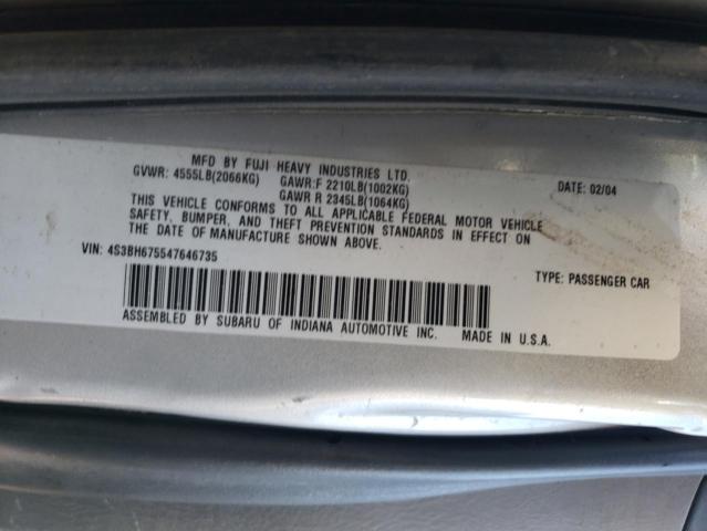 4S3BH675547646735 - 2004 SUBARU LEGACY OUTBACK AWP 银色 照片 13