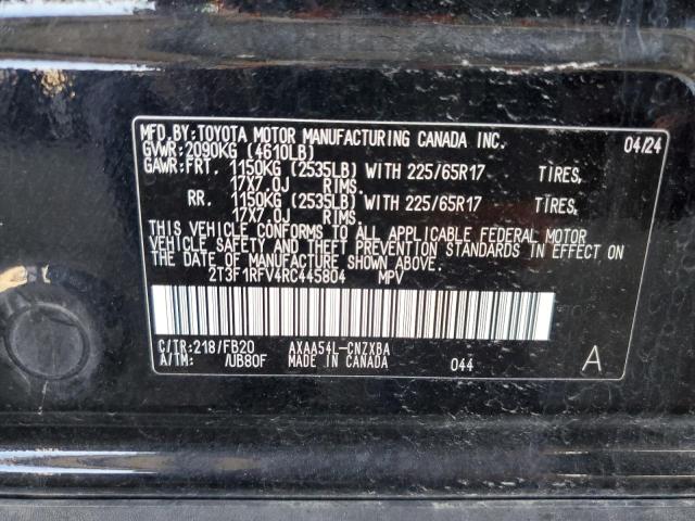 2T3F1RFV4RC445804 - 2024 TOYOTA RAV4 LE BLACK photo 13