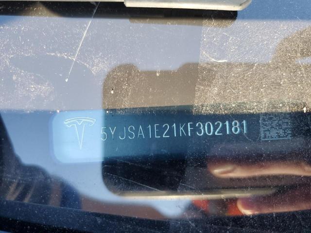 5YJSA1E21KF302181 - 2019 TESLA MODEL S Գրաֆիտ լուսանկար 12