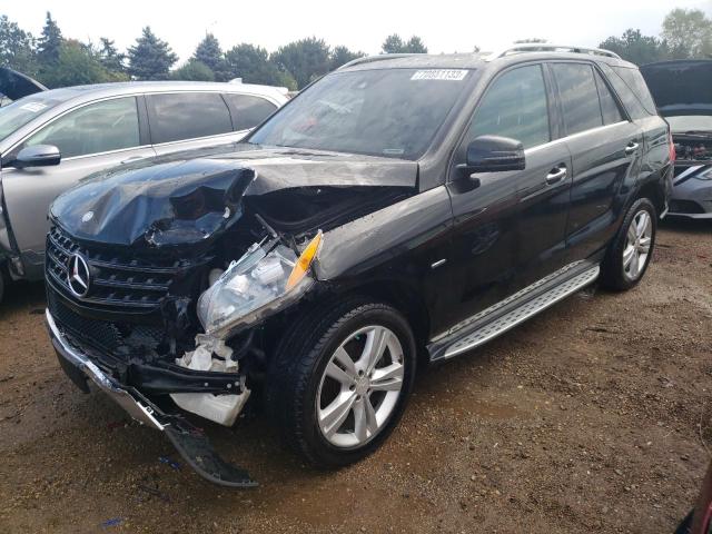4JGDA5HB7CA024727 - 2012 MERCEDES-BENZ ML 350 4MATIC BLACK photo 1