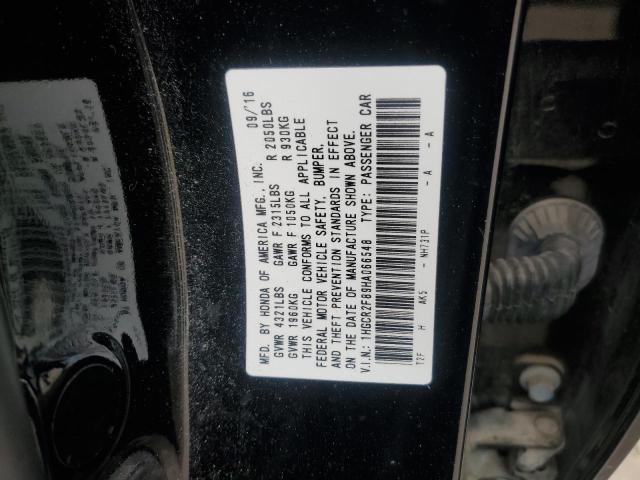 1HGCR2F89HA066548 - 2017 HONDA ACCORD EXL BLACK photo 12