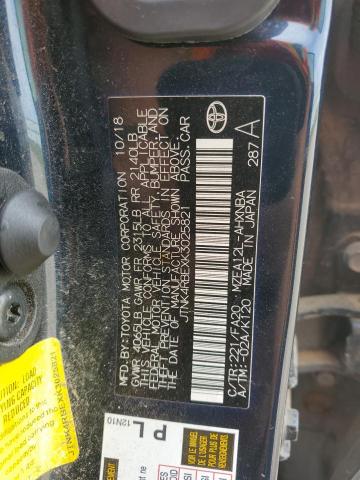 JTNK4RBEXK3025821 - 2019 TOYOTA COROLLA SE Կապույտ լուսանկար 12