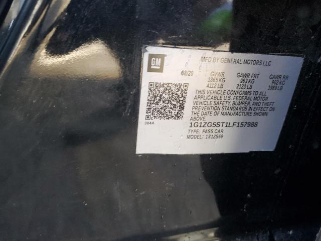 1G1ZG5ST1LF157988 - 2020 CHEVROLET MALIBU RS 黑色 照片 12