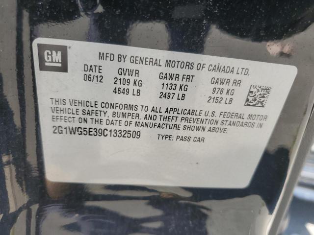 2G1WG5E39C1332509 - 2012 CHEVROLET IMPALA LT BLACK photo 13