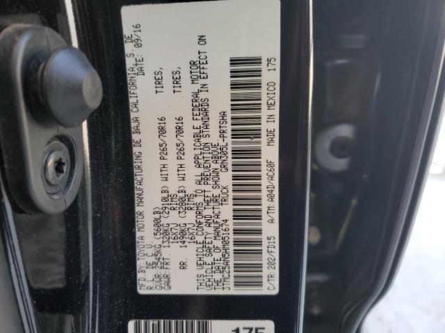 3TMCZ5AN5HM051674 - 2017 TOYOTA TACOMA DOUBLE CAB BLACK photo 12