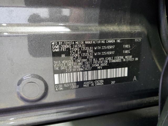 2T3F1RFV9MW236257 - 2021 TOYOTA RAV4 LE GRAY photo 14
