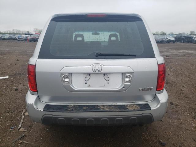 2HKYF18134H582897 - 2004 HONDA PILOT LX SILVER photo 6