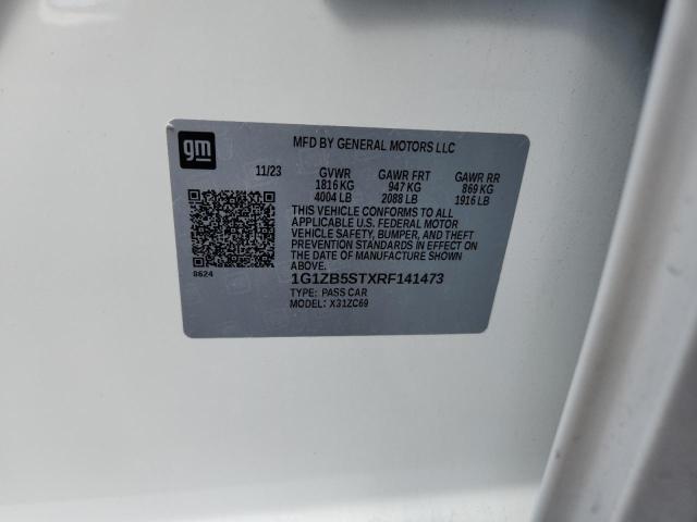 1G1ZB5STXRF141473 - 2024 CHEVROLET MALIBU LS Biały zdjęcie 12