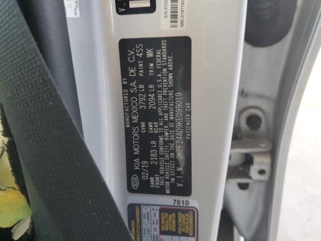 3KPF24AD9KE099019 - 2019 KIA FORTE FE GRAY photo 23