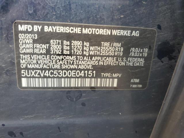 5UXZV4C53D0E04151 - 2013 BMW X5 XDRIVE35I ლურჯი ფოტო 13