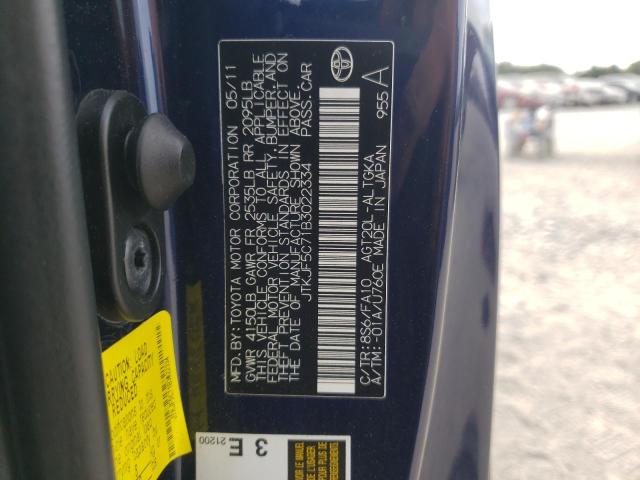 JTKJF5C71B3022334 - 2011 TOYOTA SCION TC 蓝色 照片 12