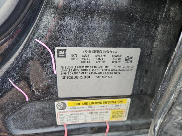 1G1ZC5E00CF272630 - 2012 CHEVROLET MALIBU 1LT BLACK photo 12