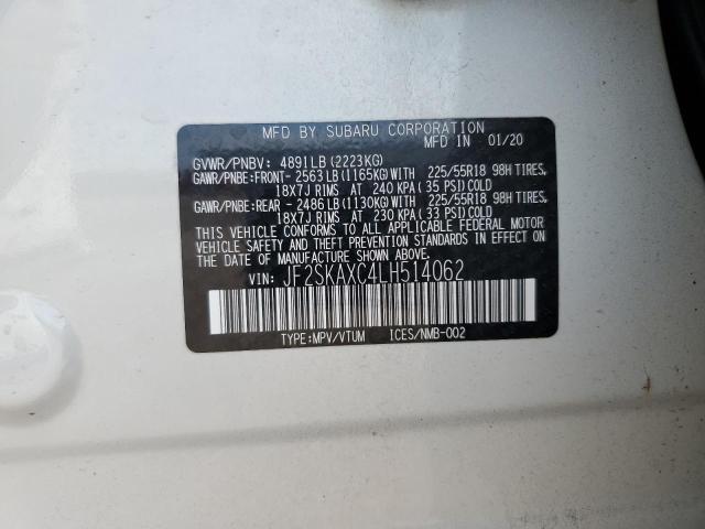 JF2SKAXC4LH514062 - 2020 SUBARU FORESTER TOURING Ağ foto 13