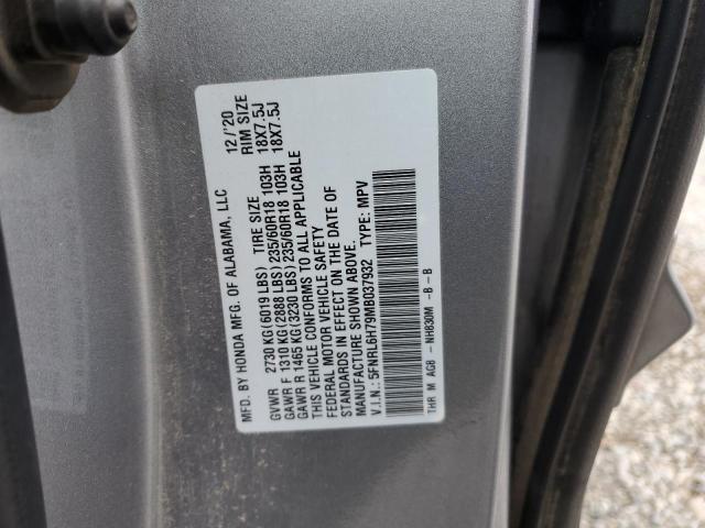 5FNRL6H79MB037932 - 2021 HONDA ODYSSEY EXL SILVER photo 13