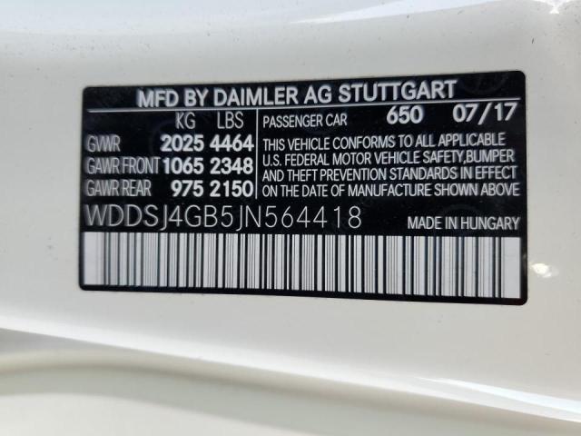 WDDSJ4GB5JN564418 - 2018 MERCEDES-BENZ CLA 250 4MATIC WHITE photo 13