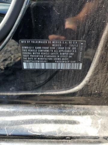 3VWDP7AJ3DM395451 - 2013 VOLKSWAGEN JETTA SE 黑色 照片 12
