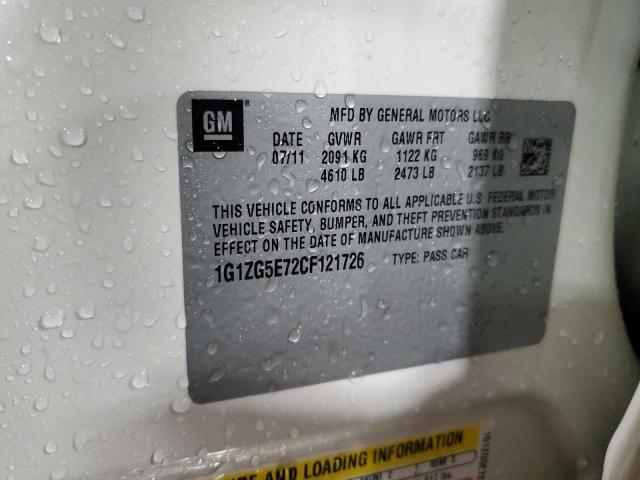 1G1ZG5E72CF121726 - 2012 CHEVROLET MALIBU LTZ თეთრი ფოტო 13