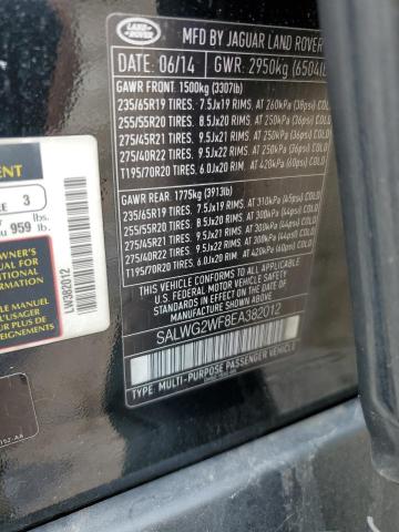 SALWG2WF8EA382012 - 2014 LAND ROVER RANGE ROVE SE BLACK photo 14