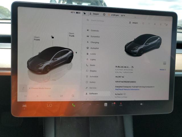 5YJ3E1EB2NF238553 - 2022 TESLA MODEL 3 GRAY photo 9