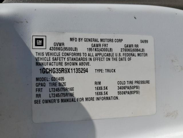 1GCHG35R9X1135294 - 1999 CHEVROLET EXPRESS G3 Ağ foto 13