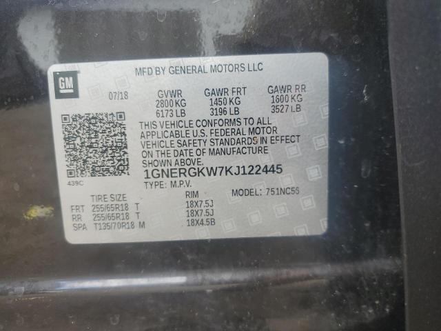 1GNERGKW7KJ122445 - 2019 CHEVROLET TRAVERSE LT Qəhvəyi foto 13