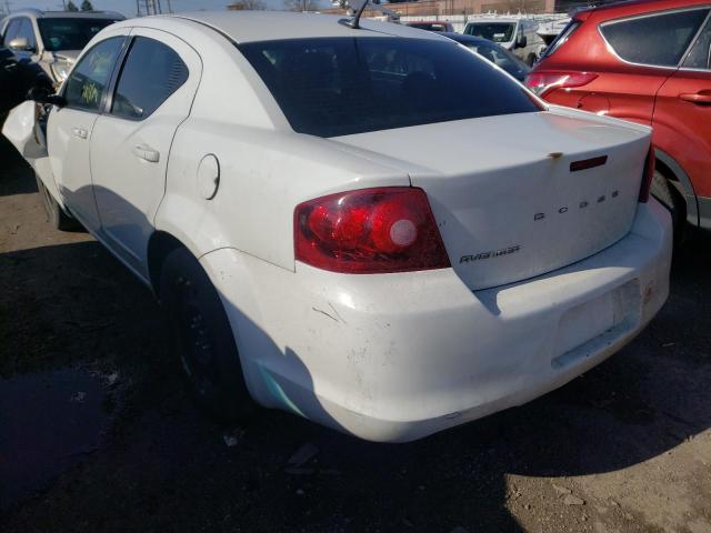 1C3CDZABXCN323375 - 2012 DODGE AVENGER SE WHITE photo 3