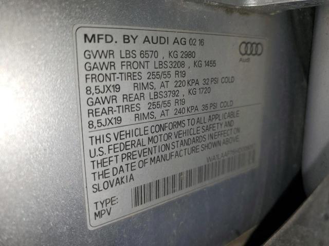 WA1LAAF75HD009067 - 2017 AUDI Q7 PREMIUM PLUS Сріблястий фото 13