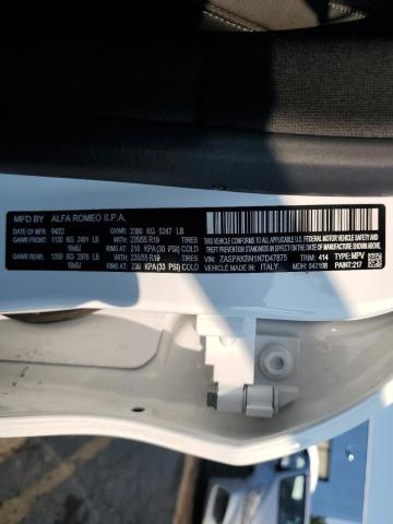 ZASPAKBN1N7D47875 - 2022 ALFA ROMEO STELVIO TI WHITE photo 13