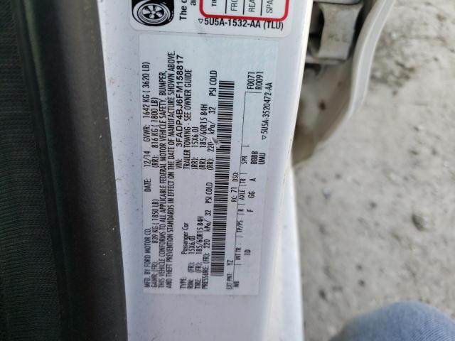 3FADP4BJ6FM158817 - 2015 FORD FIESTA SE WHITE photo 12