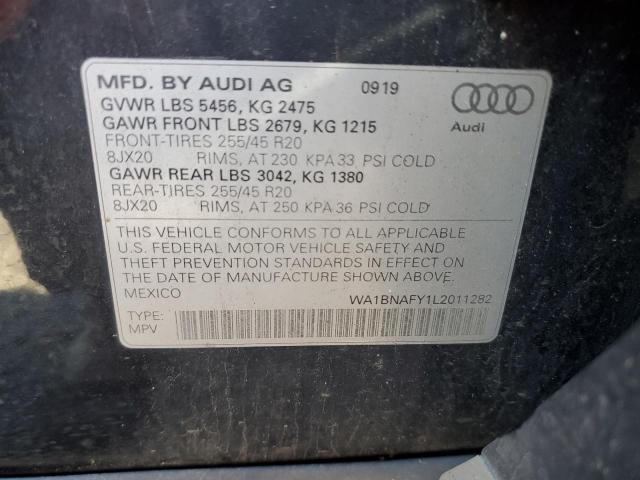 WA1BNAFY1L2011282 - 2020 AUDI Q5 PREMIUM PLUS GRAY photo 13