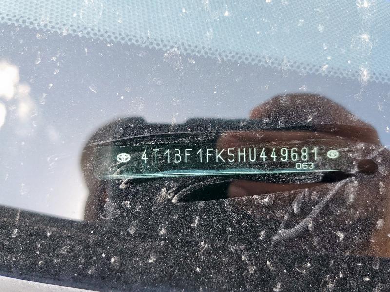 4T1BF1FK5HU449681 - 2017 TOYOTA CAMRY LE GRAY photo 12