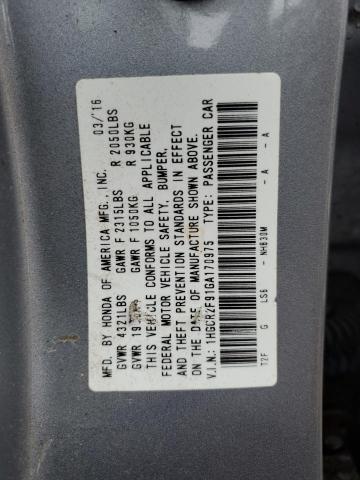 1HGCR2F91GA170975 - 2016 HONDA ACCORD EXL SILVER photo 13