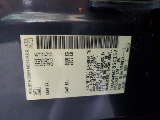 1N4AA5AP6BC850152 - 2011 NISSAN MAXIMA S CHARCOAL photo 12