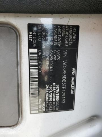 WD3PE8DB5FP129193 - 2015 MERCEDES-BENZ SPRINTER 2500 白色 照片 13
