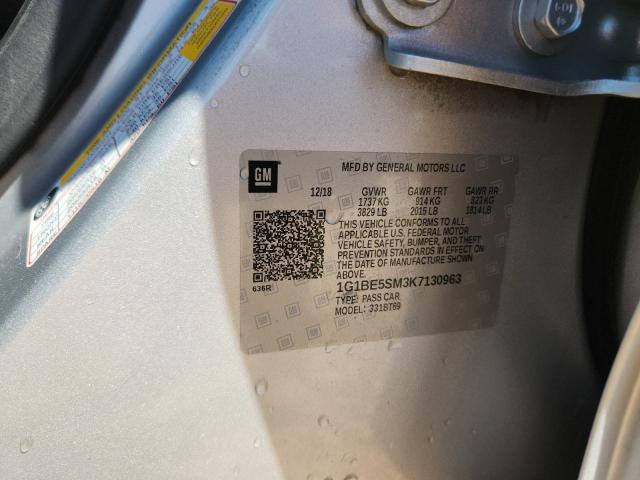 1G1BE5SM3K7130963 - 2019 CHEVROLET CRUZE LT Silber Foto 12