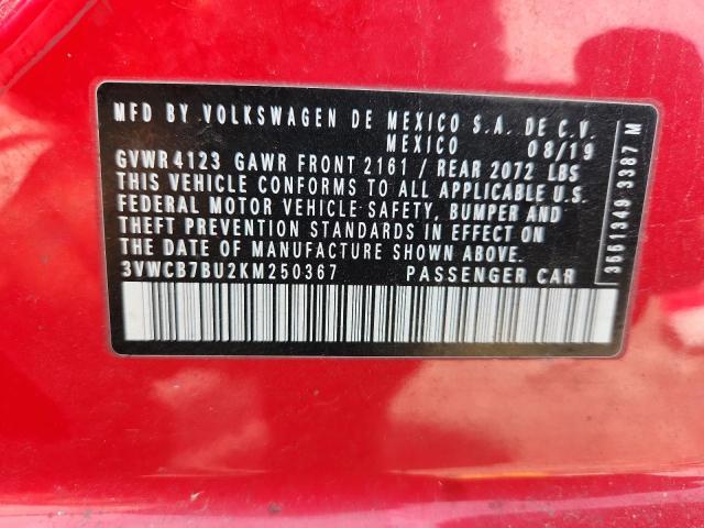 3VWCB7BU2KM250367 - 2019 VOLKSWAGEN JETTA S RED photo 13